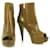 BNWOB Sergio Rossi botines peep toe de cuero tan brillante botines sz 37,5 Castaño  ref.371071