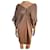 Neues Maje Kleid mit der Aufschrift BALMORAL beige / bronze schillerndes Modell Golden Seide Polyester  ref.371548