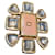 Chanel Alfinetes e broches Rosa Dourado Metal Vidro  ref.371795