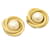 CHANEL Clip-on Earring Gold Tone CC Auth ar4781 White gold  ref.372800