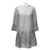 Christian Dior DIOR TULLE-EFFECT SILK DRESS IN HOUNDSTOOTH WEFT NAVY GRAY ECRU Grey Cream  ref.373464