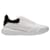 Alexander Mcqueen Court Sneakers in White Leather and Black Heel  ref.373707