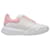 Alexander Mcqueen Court Sneakers in White Leather and Pink Heel  ref.373722