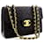 Chanel Jumbo 13"Maxi 2.55 Bolso de hombro con cadena de solapa Piel de cordero negra Negro Cuero  ref.375119
