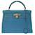 Birkin Hermès Hermes Kelly Azul Cuero  ref.375182