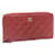 CHANEL Matelasse Caviar Skin Around Zip Long Wallet Leather Red CC Auth jk287  ref.375537