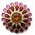 NEUE VINTAGE BROSCHE YVES SAINT LAURENT GOOSSENS FLEUR STRASS GOLD + BROSCHE BOX