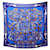 Hermès HERMES FOLKLORE SCHAL VON HENRI D'ORIGNY SILK BLUE SQUARE 140 Seidentuch Blau  ref.376038