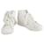 Juicy Couture Scarpe da ginnastica alte con zeppa in pelle bianca trapuntata con zeppa 7.5 Bianco  ref.376382