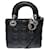 Christian Dior Splendid Dior Mini Lady Dior shoulder bag in black leather cannage, Garniture en métal argenté  ref.378705