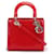 Christian Dior Bolso bandolera Dior Lady Dior de charol en charol rojo Roja Cuero  ref.378755