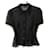 [Used] PRADA Short-sleeved shirt Blouse See-through black Silk  ref.378934