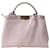 Fendi Pink/White Checkered Leather Sequin Lining Medium Peekaboo Top Handle Bag  ref.379685