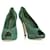 Gianvito Rossi Zapatos de tacones altos de gamuza verde azulado con punta abierta Zapatos de tacones altos delgados sz 41 Verde claro Suecia  ref.379687