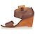 Hermès Sandali con zeppa in pelle marrone Hermes Marrone scuro - vista 5