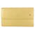 Chanel Carteira com aba longa com três dobras com logotipo Gold CC 930C12 Couro Ouro branco  ref.380327