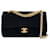 Classique Chanel Vintage Small Classic doublé Rabat Jersey Noir Bijoux 24k GHW Jean  ref.380415