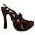 Woven Marni suede and leather sandals Black Silvery Dark red Purple  ref.382061