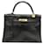 Hermès Hermes Bag Kelly 32 Caixa negra Preto Gold hardware Couro  ref.382077