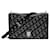Espléndido bolso de hombro Christian Dior Diorama de edición limitada en ante negro estampado con el monograma Dior en seda y cristales, Guarnición en métal argenté Terciopelo  ref.382419
