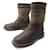 NEW CHANEL G SHOES30154 36 LOW BOOTS BROWN LEATHER BOOTS  ref.383524