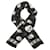 alexander mcqueen pañuelo de seda con calavera negro blanco  ref.383584