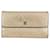 Chanel Portafoglio in pelle trapuntata dorata con logo CC 10CC929 Oro bianco  ref.383692