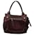 Lancel Crocodile-style split calf leather handbag. Dark brown  ref.383978