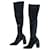 Hermès HERMES BLACK SUEDE CUISSARDES BOOTS WITH PATENT LEATHER HEEL  ref.384613