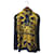 Hermès [Gebraucht] HERMES Knit Switching Navy Langarmbluse Gelb Marineblau Seide  ref.384689