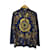 Hermès [Gebraucht] HERMES Navy Langarm Seidenhemd Gelb Marineblau  ref.384698