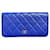 Chanel portafogli Blu Pelle  ref.385692
