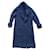 Chanel Manteau long en maille Laine Bleu Marine  ref.386479