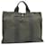 Hermès HERMES Her Line MM Hand Bag Canvas Gray Auth as245 Grey Cloth  ref.386572