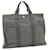 Hermès HERMES Her Line MM Hand Bag Canvas Gray Auth as246 Grey Cloth  ref.386573