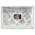 Chanel Estuche tipo billetera con tarjetero Turnlock de cuero plateado acolchado reeditado Plata  ref.386734