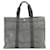 Hermès Hermes Gray cabas GM Toile Tissu Noir Gris  ref.386892
