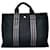 Hermès Hermes Black cabas MM Toile Tissu Noir Gris  ref.386893