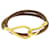 Hermès Pulseira de couro Hermes Marrom Jumbo Hook Dourado Metal Bezerro-como bezerro  ref.387565