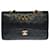 Splendid Chanel Timeless Medium Bag 25cm mit gefütterter Klappe aus schwarzem gestepptem Leder, garniture en métal doré  ref.388039