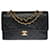 Splendid Chanel Timeless Medium Bag 25cm mit gefütterter Klappe aus schwarzem gestepptem Leder, garniture en métal doré  ref.388176