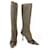 Jimmy Choo Taupe Suede with Brown Leather Boots Slim heels Pointed Toe size 39  ref.388190