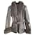 Ebène by Assuline Leather and fur jacket Grey  ref.388336