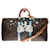 Eccezionale borsa da viaggio Louis Vuitton Keepall 55 tracolla cm in tela monogram marrone e pelle naturale personalizzata "Mickey Fight Club II"  ref.388349