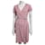 Diane Von Furstenberg Robe portefeuille en soie mélangée DvF New Julian Two Coton Noir Rose Blanc  ref.388978