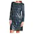 Autre Marque STEFANEL – Robe courte en tartan sequins paon courte manches longues bleu rouge noir T42 Polyester Nylon Multicolore Vert foncé  ref.389599