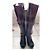 Autre Marque MARE - NEUF - Black leather boots with open toe rock Gothic style heel with silver chains Silvery - view 3