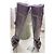 Autre Marque MARE - NEUF - Black leather boots with open toe rock Gothic style heel with silver chains Silvery - view 4