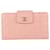Chanel Cartera con solapa larga acolchada con barra de chocolate rosa Cuero  ref.390190