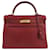 Hermès Hermes Red Taurillon Clemence Kelly 32 Rot Bordeaux Leder Kalbähnliches Kalb  ref.390457
